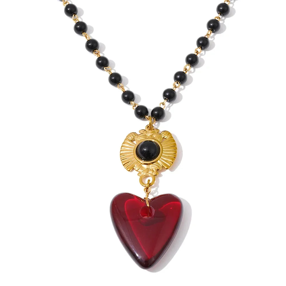 Collier Cœur Résine