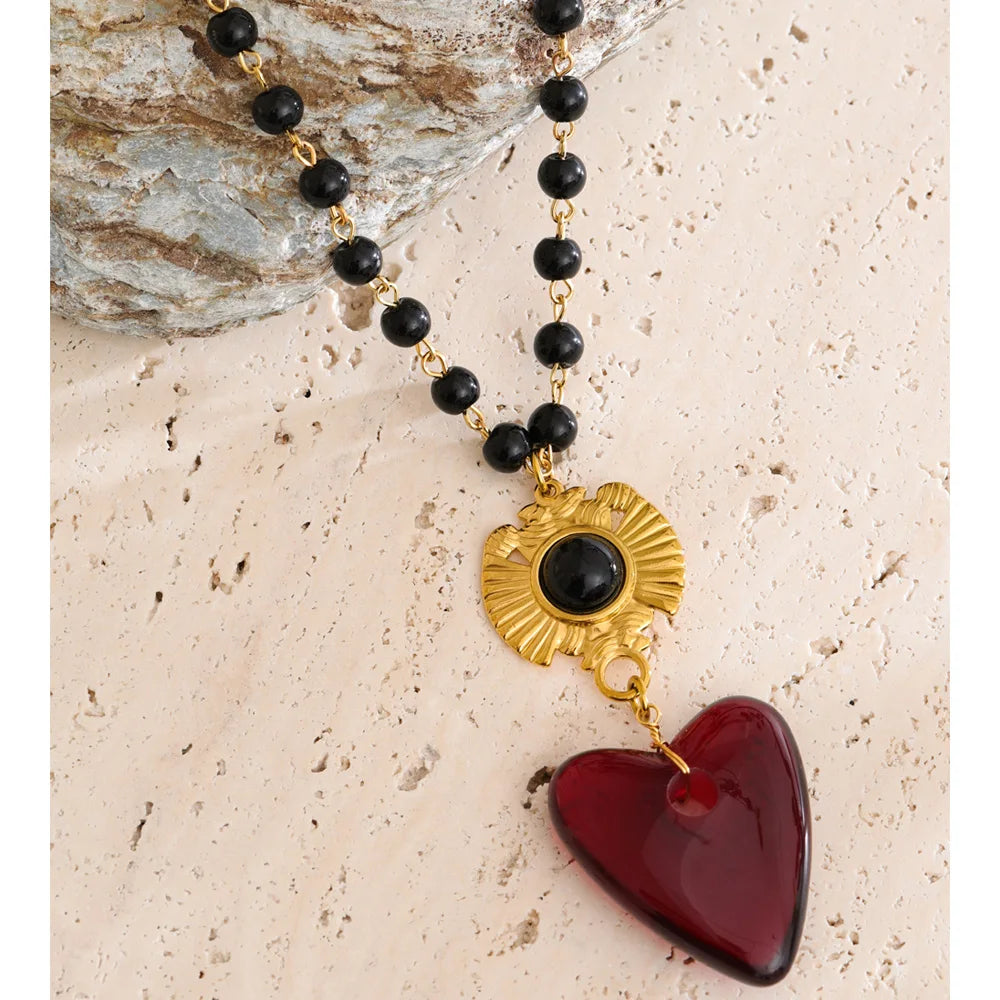 Collier Cœur Résine