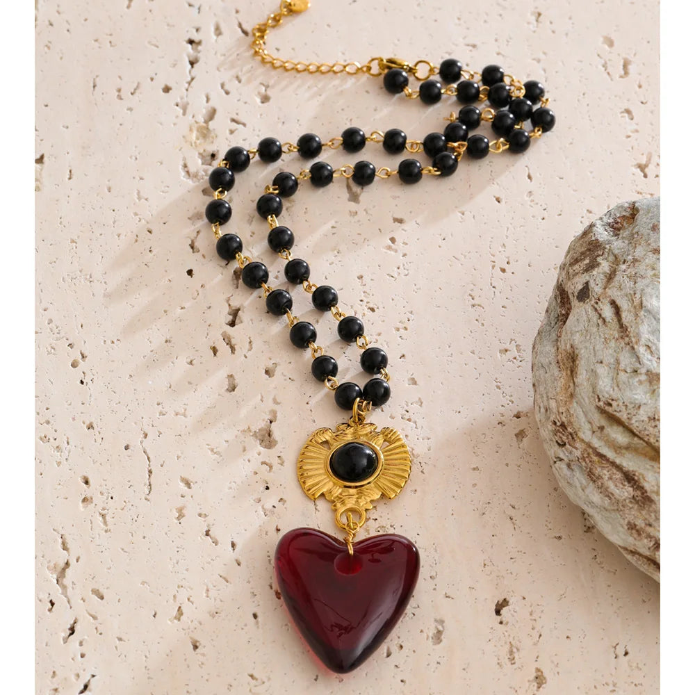 Collier Cœur Résine