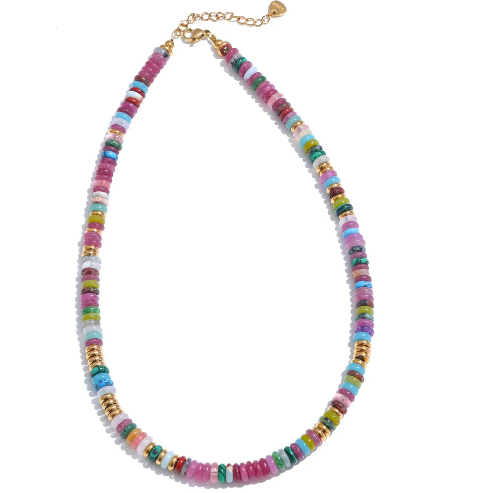 Collier Pierres Colorées