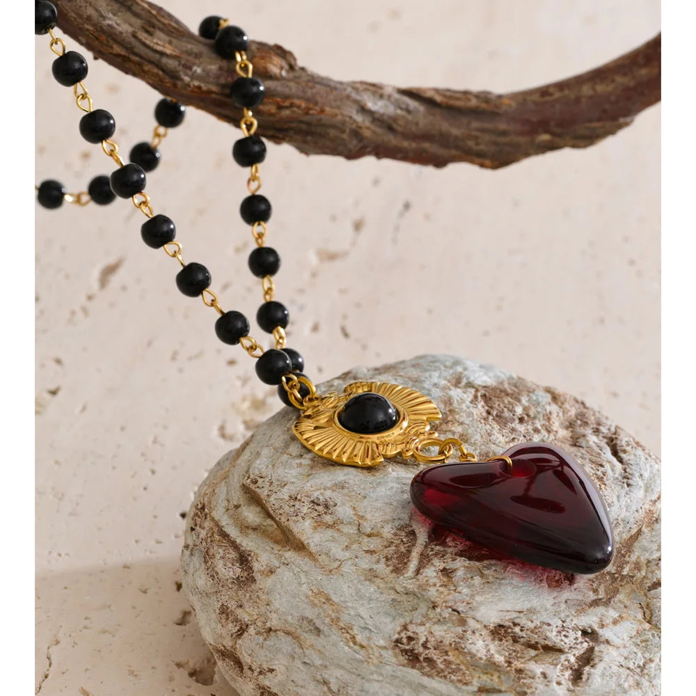 Collier Cœur Résine