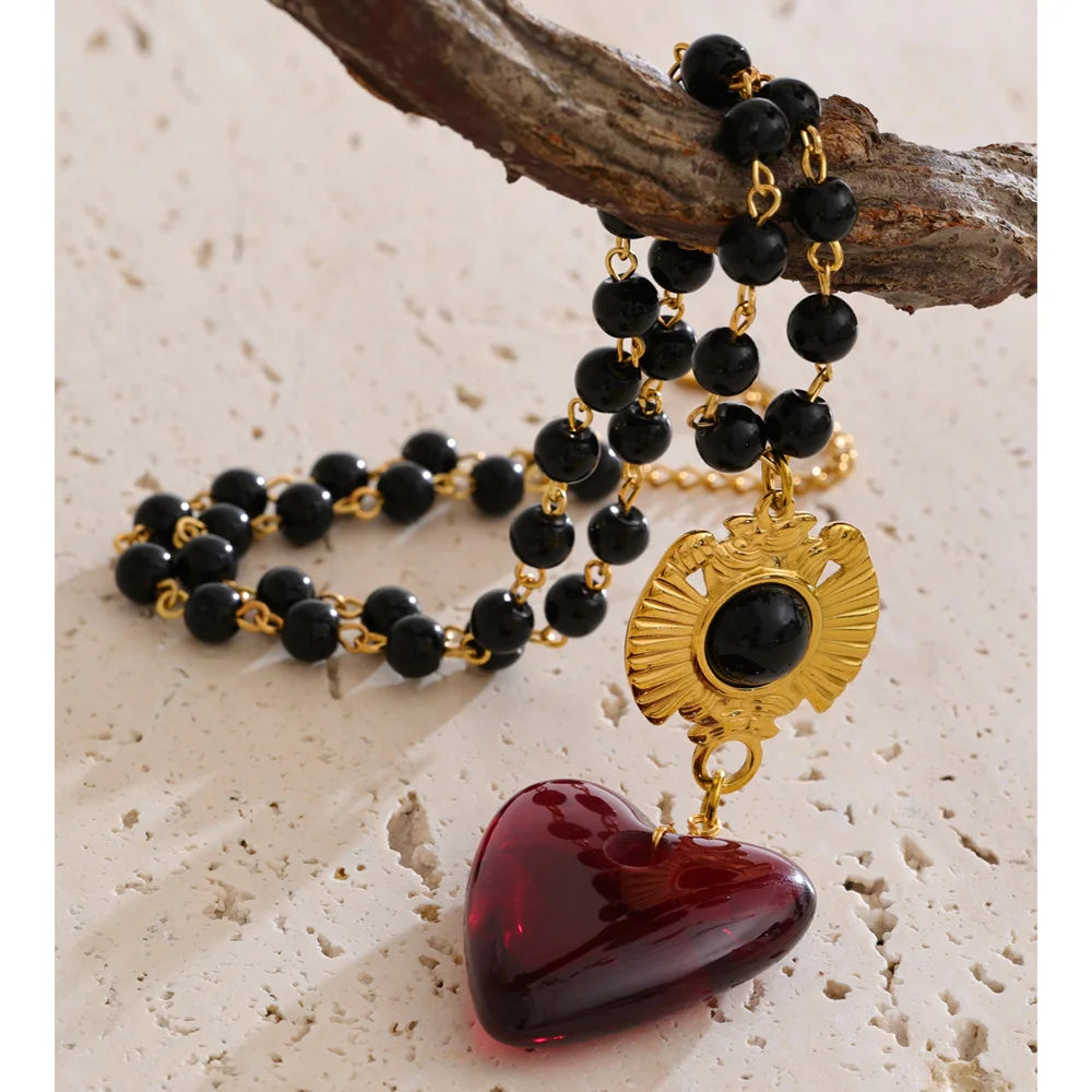 Collier Cœur Résine
