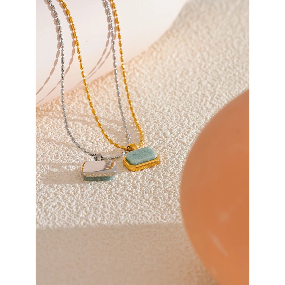 Collier Amazonite Carrée